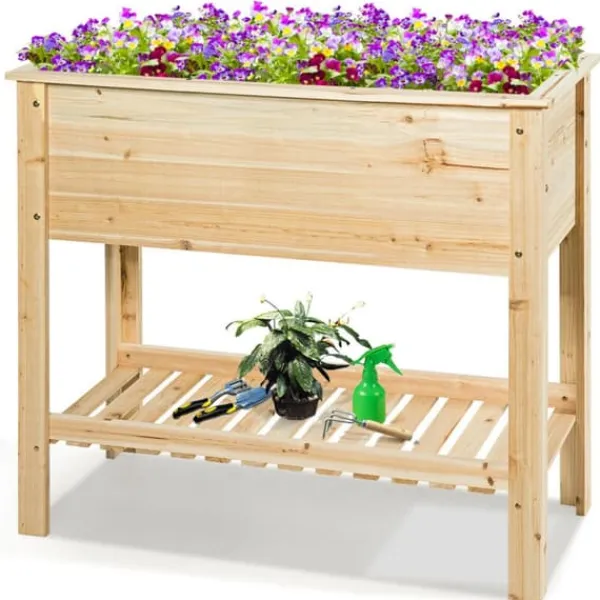 Online Forhøjet køkkenhavebed, 91×41×81 cm, Naturlig Plantningsbænke