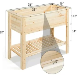 Online Forhøjet køkkenhavebed, 91×41×81 cm, Naturlig Plantningsbænke
