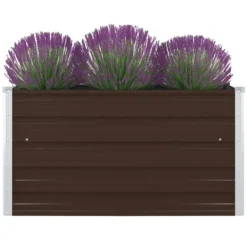 Krukker & Plantebeholdere^Forhøjet plantekasse 100 x 100 x 45 cm galvaniseret stål brun - Hævet Havekasse - Hævet Havekasser - Home & Living