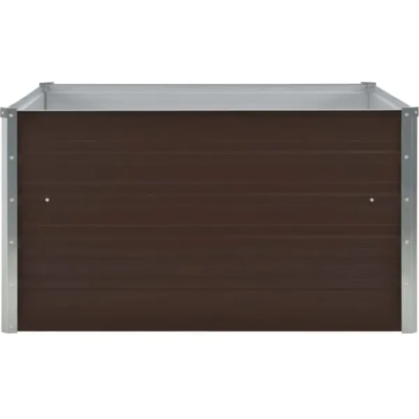 Krukker & Plantebeholdere^Forhøjet plantekasse 100 x 100 x 45 cm galvaniseret stål brun - Hævet Havekasse - Hævet Havekasser - Home & Living