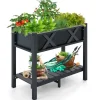 Plantningsbænke^Forhøjet plantekasse, HIPS Poly Wood, 86×46×74 cm, Sort