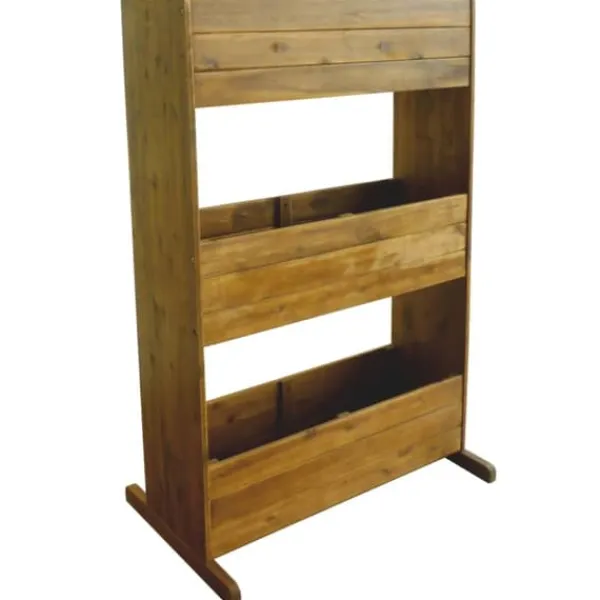 Discount Forhøjet plantekasse i 3 etager - Massivt akacietræ | Farve: Naturlig | Størrelse: 90x40x80 cm Plantestativer