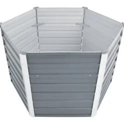 Discount Forhøjet plantekasse i galvaniseret stål - Dybde: 129 cm | Farve: Grå | Størrelse: 129x129x77 cm Plantningsbænke