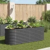 New Forhøjet plantekasse i galvaniseret stål - Optimal til udendørs brug | Størrelse: 240x80x81 cm | Farve: Grå Plantningsbænke