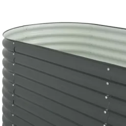 New Forhøjet plantekasse i galvaniseret stål - Optimal til udendørs brug | Størrelse: 240x80x81 cm | Farve: Grå Plantningsbænke