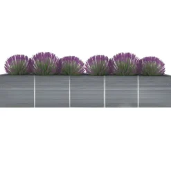 Plantningsbænke^Forhøjet plantekasse i galvaniseret stål - Haveplantekasse | Størrelse: 400x80x45 cm | Farve: Grå