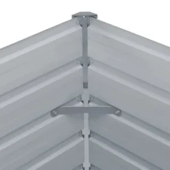 Plantningsbænke^Forhøjet plantekasse i galvaniseret stål - Haveplantekasse | Størrelse: 400x80x45 cm | Farve: Grå