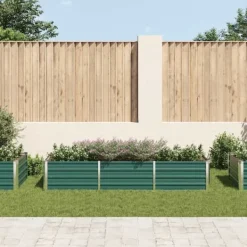 Plantningsbænke^Forhøjet plantekasse i galvaniseret stål - Størrelse: 240x80x45 cm | Farve: Grøn