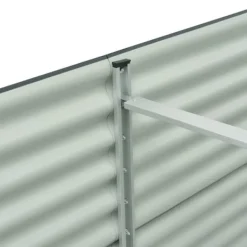 Discount Forhøjet plantekasse i galvaniseret stål - Udendørs-gartneri | Størrelse: 320x80x81 cm | Farve: Grå Krukker & Plantebeholdere
