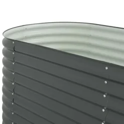 Discount Forhøjet plantekasse i galvaniseret stål - Udendørs-gartneri | Størrelse: 320x80x81 cm | Farve: Grå Krukker & Plantebeholdere