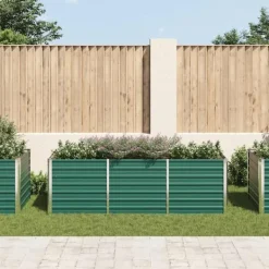 Forhøjet plantekasse i galvaniseret stål - Perfekt til haven | Størrelse: 240x80x77 cm | Farve: Grøn Plantningsbænke