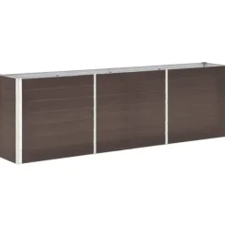Plantningsbænke^Forhøjet plantekasse i galvaniseret stål - Dybde 240x40x77 cm | Farve: Brun
