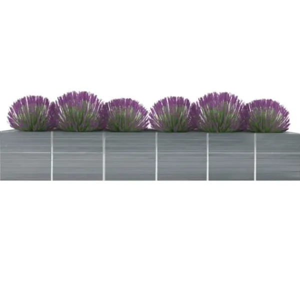 Plantningsbænke^Forhøjet plantekasse i galvaniseret stål - Ideel til haven | Størrelse: 480x80x77 cm | Farve: Grå