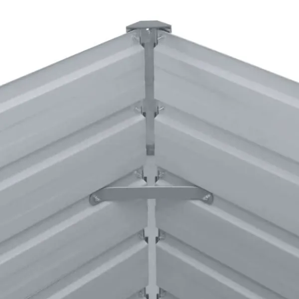 Plantningsbænke^Forhøjet plantekasse i galvaniseret stål - Ideel til haven | Størrelse: 480x80x77 cm | Farve: Grå