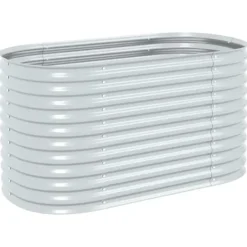 New Forhøjet plantekasse i galvaniseret stål - Dybde 160x80x81 cm | Farve: Sølv Plantningsbænke
