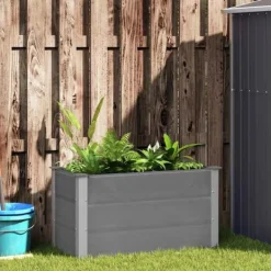 Hot Forhøjet plantekasse i træplastkomposit - Højbed | Farve: Grå | Størrelse: 100x50x54 cm Plantningsbænke