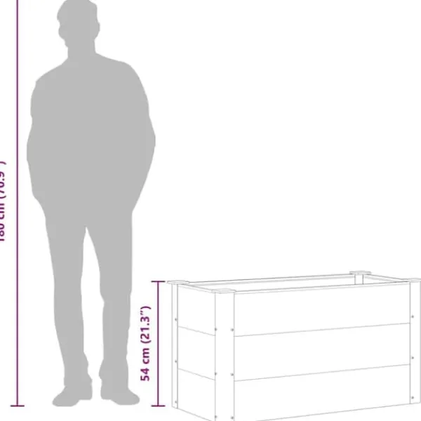 Hot Forhøjet plantekasse i træplastkomposit - Højbed | Farve: Grå | Størrelse: 100x50x54 cm Plantningsbænke