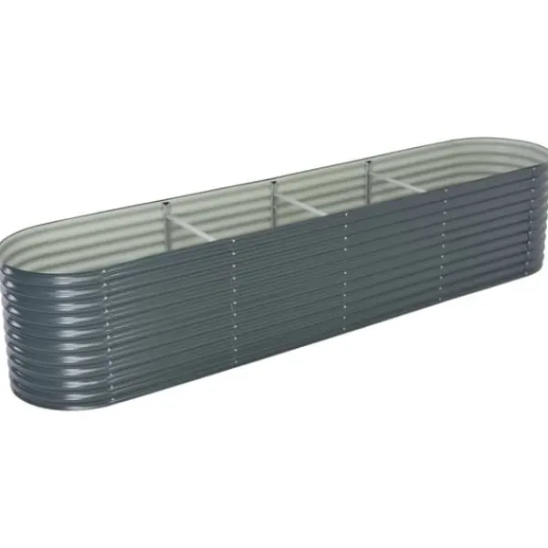 Plantningsbænke^Forhøjet plantekasse 400x80x81 cm galvaniseret stål grå - Plantekasse - Plantekasser - Home & Living