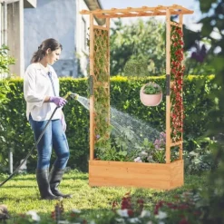 Buer, Spalier, Lysthuse Uden Tag^Forhøjet plantekasse, 79x17.5x45 cm, Orange