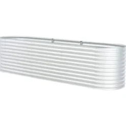Best Forhøjet plantekasse 320x80x81 cm galvaniseret stål sølvfarvet - Plantekasse - Plantekasser - Home & Living Plantningsbænke