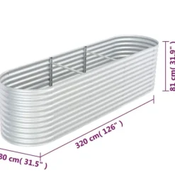 Best Forhøjet plantekasse 320x80x81 cm galvaniseret stål sølvfarvet - Plantekasse - Plantekasser - Home & Living Plantningsbænke