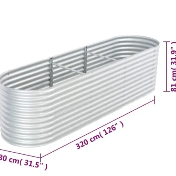 Best Forhøjet plantekasse 320x80x81 cm galvaniseret stål sølvfarvet - Plantekasse - Plantekasser - Home & Living Plantningsbænke