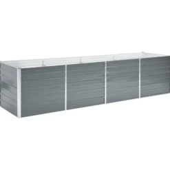 Forhøjet plantekasse 320x80x77 cm galvaniseret stål grå - Plantekasse - Plantekasser - Home & Living Krukker & Plantebeholdere