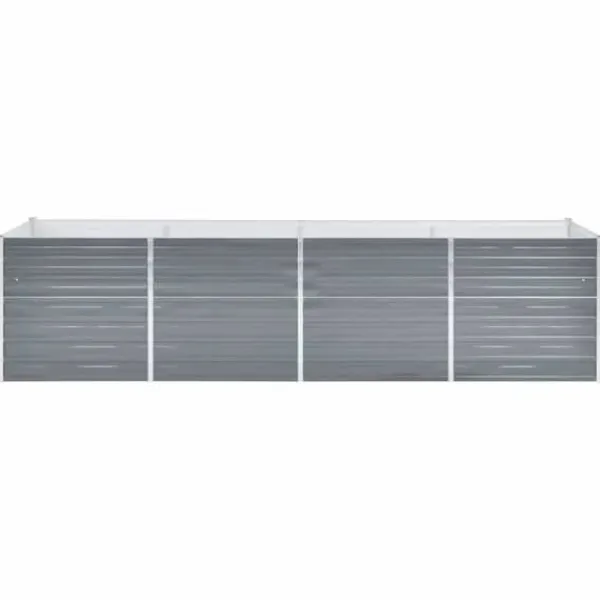 Forhøjet plantekasse 320x80x77 cm galvaniseret stål grå - Plantekasse - Plantekasser - Home & Living Krukker & Plantebeholdere
