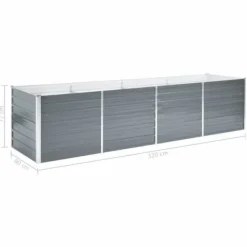 Forhøjet plantekasse 320x80x77 cm galvaniseret stål grå - Plantekasse - Plantekasser - Home & Living Krukker & Plantebeholdere