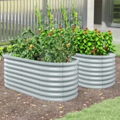 Discount Forhøjet plantekasse, 5x3x2 fod, Grå Plantningsbænke