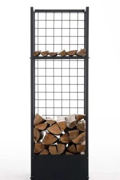 Tilbehør Til Brændeovne & Pejse^Forrest Firewood Rack - Black Metal, 40x40x120 cm