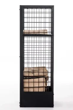 Tilbehør Til Brændeovne & Pejse^Forrest Firewood Rack - Black Metal, 40x40x120 cm
