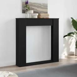 Pejse^Fortsat til pejs - Slidstærk hylde til LED-flamme | Farve: Sort | Størrelse: 100x20x100 cm