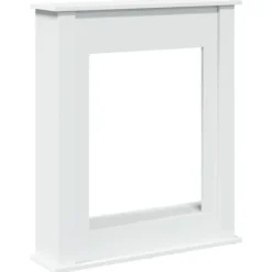 Sale Fortsats til pejs - Dekorativ hylde til LED-flamme | Mål: 75x20x87,5 cm | Farve: Hvid Pejse