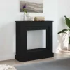 Pejse^Fortsats til pejs - Dekorativ hylde til LED-flamme | Størrelse: 90x30x90 cm | Farve: Sort egetræsfarvet