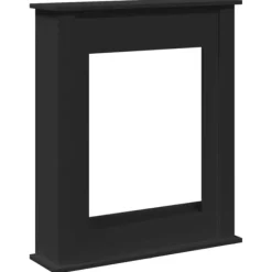 Pejse^Fortsats til pejs i konstrueret træ - Sikkerhedsbarriere | Størrelse: 75x20x87,5 cm | Farve: Sort