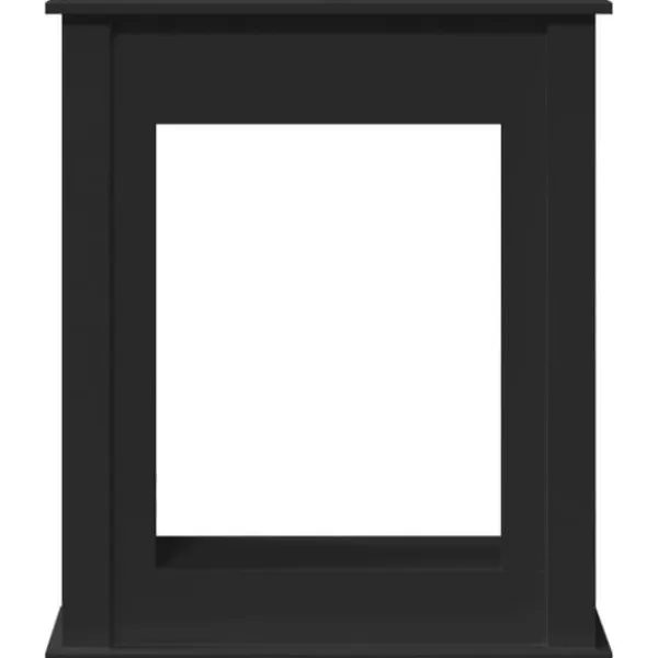 Pejse^Fortsats til pejs i konstrueret træ - Sikkerhedsbarriere | Størrelse: 75x20x87,5 cm | Farve: Sort