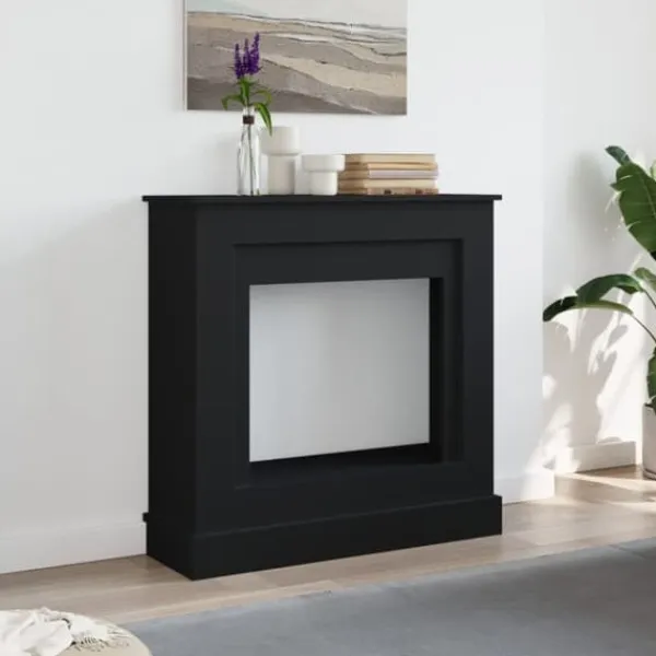 Sale Fortsats til pejs i konstrueret træ - Sikkerhedsbarriere | Farve: Sort | Størrelse: 90x30x90 cm Pejse