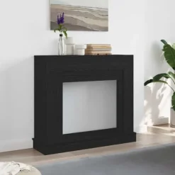 Best Fortsats til pejs i konstrueret træ - Sikkerhedsbarriere | Farve: Sort-eg | Størrelse: 100x30x87,5 cm Pejse
