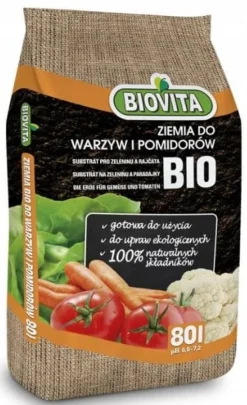 Sale Færdig jord til grøntsager og tomater, organisk substrat, 80L, BIOVITA Jord & Sand
