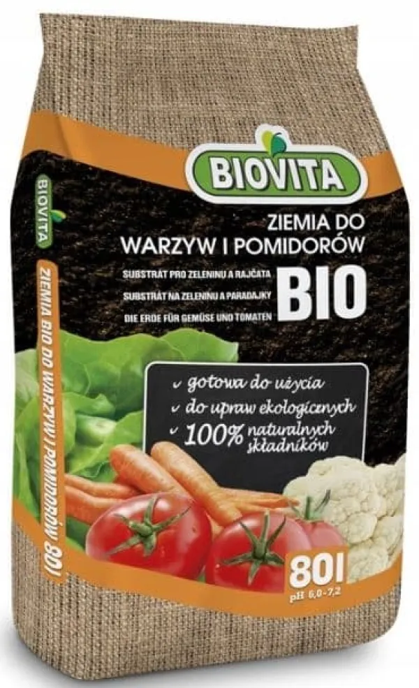 Sale Færdig jord til grøntsager og tomater, organisk substrat, 80L, BIOVITA Jord & Sand