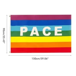 Flag & Vindposer^Färgglad Peace Flag Polyester Pacifist Flagga 90 X 145 cm Peace Banner Flaggor för trädgårdsbalkong utomhus