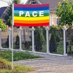 Flag & Vindposer^Färgglad Peace Flag Polyester Pacifist Flagga 90 X 145 cm Peace Banner Flaggor för trädgårdsbalkong utomhus