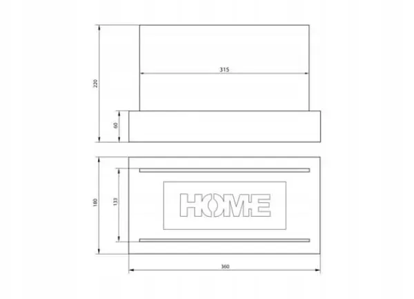 Pejse^Fritstående biopejs 36 x 18 x 22 cm Home Sort strukturmat