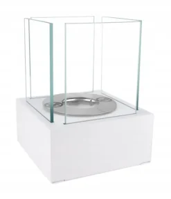 Sale Fritstående biopejs 13x13x17 cm Smart White struktureret mat Pejse
