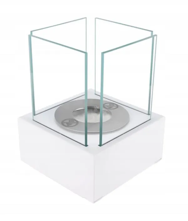 Sale Fritstående biopejs 13x13x17 cm Smart White struktureret mat Pejse