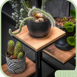 Sale Fritstående blomsterstativ til blomster og planter, 4 niveauer, metal, rustik, 76 cm Plantestativer