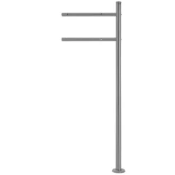Clearance Fritstående brevkasse med avisrum 37 cm antracit inkl. stativ 120 cm højt Fritstående brevkasse sølv Postkasser & Brevindkast