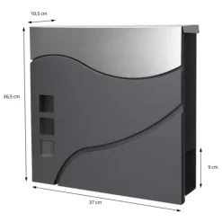 Best Fritstående brevkasse med avisrum 37 cm antracit/sølv inkl. stander 120 cm høj sølv Fritstående brevkasse Postkasser & Brevindkast