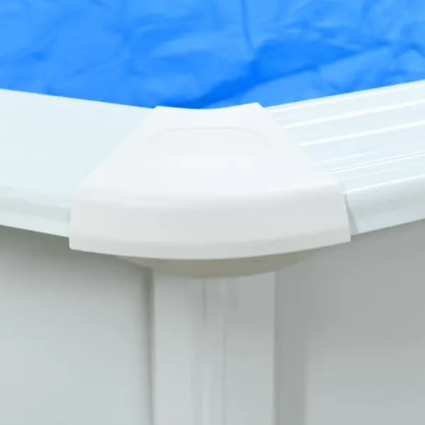 Pooler^Fritstående swimmingpool med stålvæg 460x120 cm | Farve: Hvid | Inderside: Blå